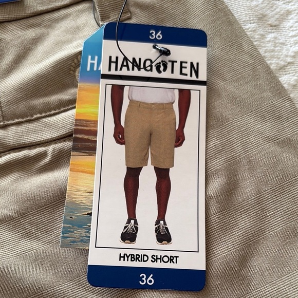 BNWT Hang Ten Men's Tan Hybrid Shorts - Picture 9 of 12